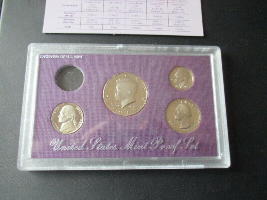 1988 S UNITED STATES PROOF SET MISSING LINCOLN CENT IN GOVERNMENT PACKAGE L@@K!