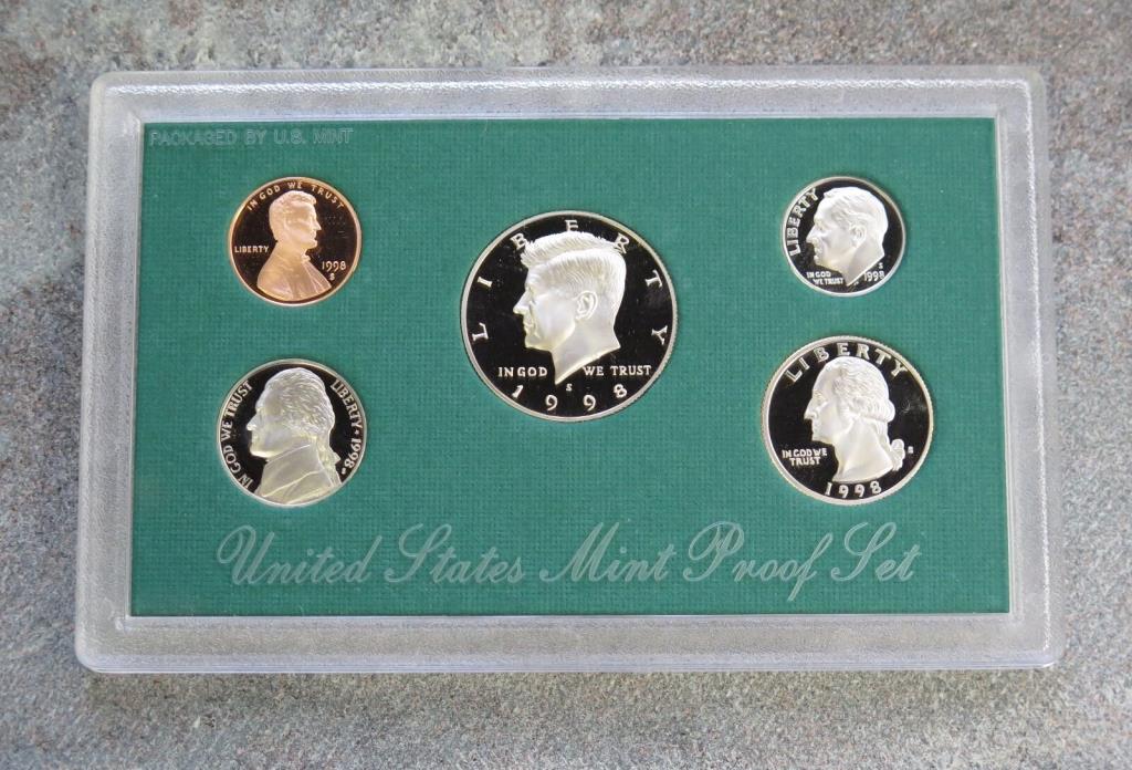 1998 S UNITED STATES US MINT 5 COIN CLAD PROOF SET