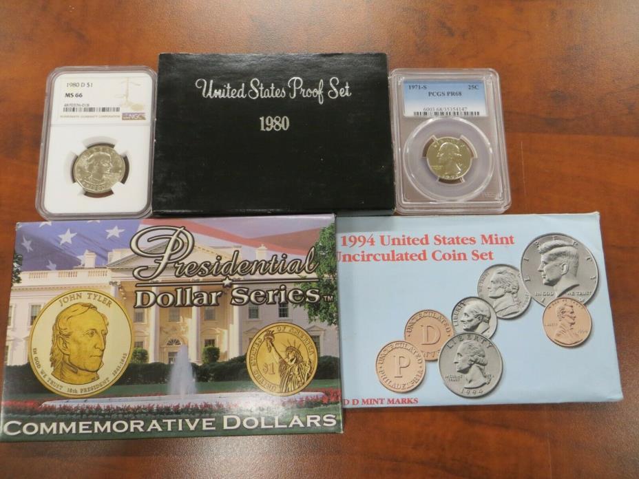 American Coin lot SBA NGC Mint set  pr. set!! Proof half! Pres dollar set!
