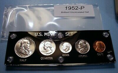 1952 MINT SILVER SET of U.S. COINS LUSTROUS CHOICE to GEM BRILLIANT UNCIRCULATED