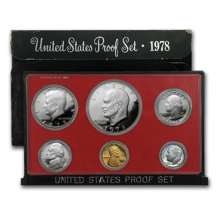 1978 S PR GEM BU PROOF SET BRILLIANT UNCIRCULATED 6 COIN UNITED STATES U.S