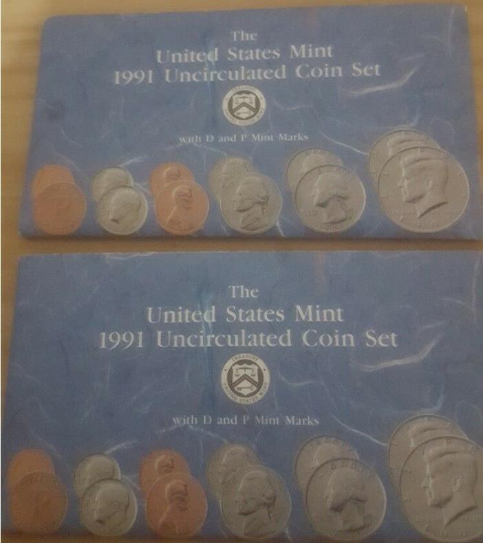 1991,1992,1994,1995,1996 U.S. Mint  P / D - 10 sets - 10 coins each