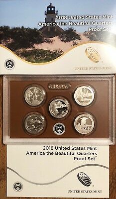 2018 US Mint America the Beautiful Quarters Proof Set - COA & Box -BRAND NEW