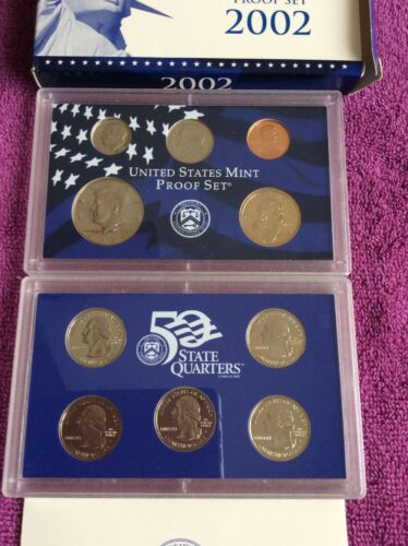 2002 UNITED STATES MINT PROOF SET with STATE QUARTERS, WITH MINT BOX & COA