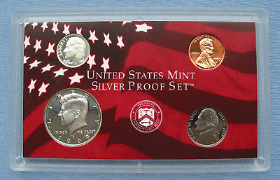 Partial 1999 US Mint Silver Proof Set 4 Coins: Kennedy Half Dollar, 10C, 5C, 1C