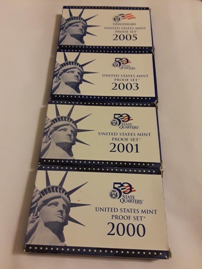 2000, 01, 03 & 05 US Mint Proof Sets-San Francisco