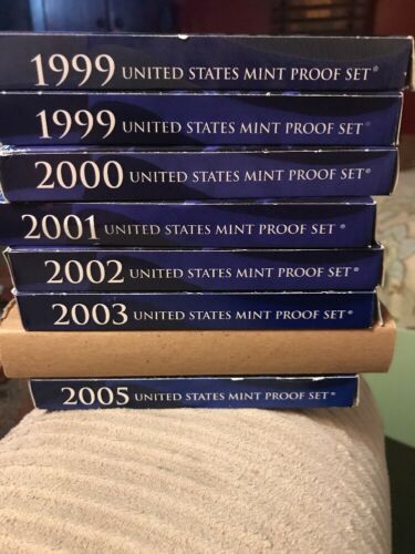 1999 -2005 US Mint Proof Sets Plus One 1999 Quarter Proof Set