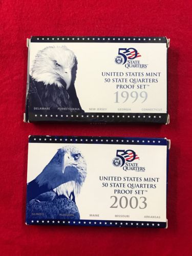 1999 & 2003 United States Mint 50 State Quarters Proof Sets