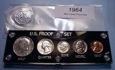 1964 U.S. MINT SILVER PROOF SET DEEP MIRROR COINS GORGEOUS in CAPITAL DISPLAY