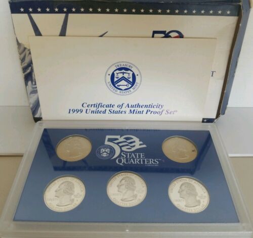 United States Mint Proof Set 1999 Quarters, 5 Coins