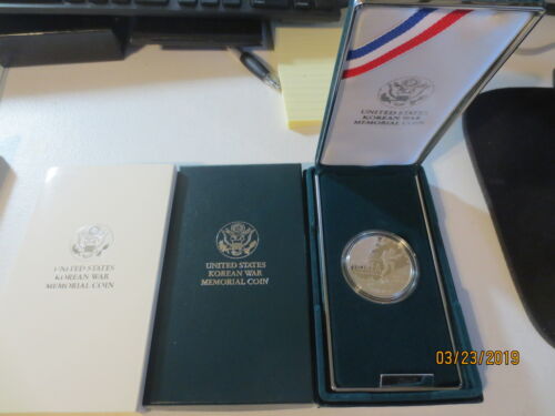 1991-P Proof Korean War Memorial Commemorative Silver Dollar Coin COA OGP c