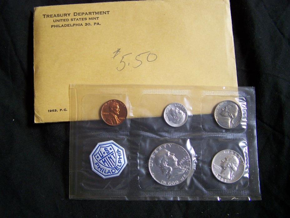 1963 U.S. Proof  5 Coin Set Silver ~ Mint Cello Sealed