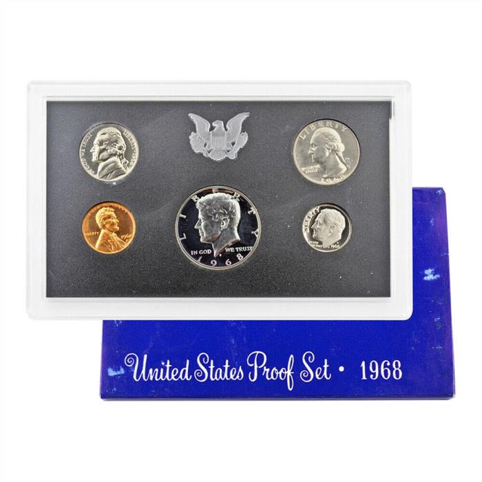 1968 US MINT PROOF SET  5-Coin Set