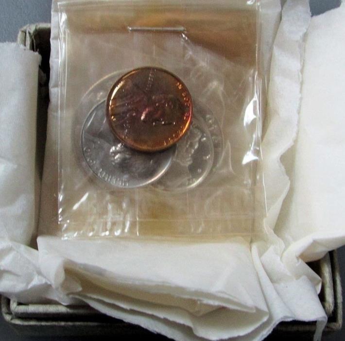1940 GEM PROOF 5 COIN PHILADELPHIA MINT CELLOPHANE BOXED PROOF SET