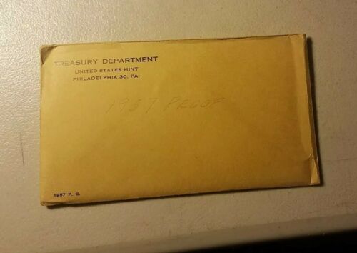 1957 Proof Set UNC Unopened, Sealed Original Envelope late-year type envelope