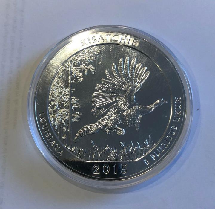 2015 (5oz) .999 SILVER ATB America the Beautiful  KISATCHIE LA. Uncirculated