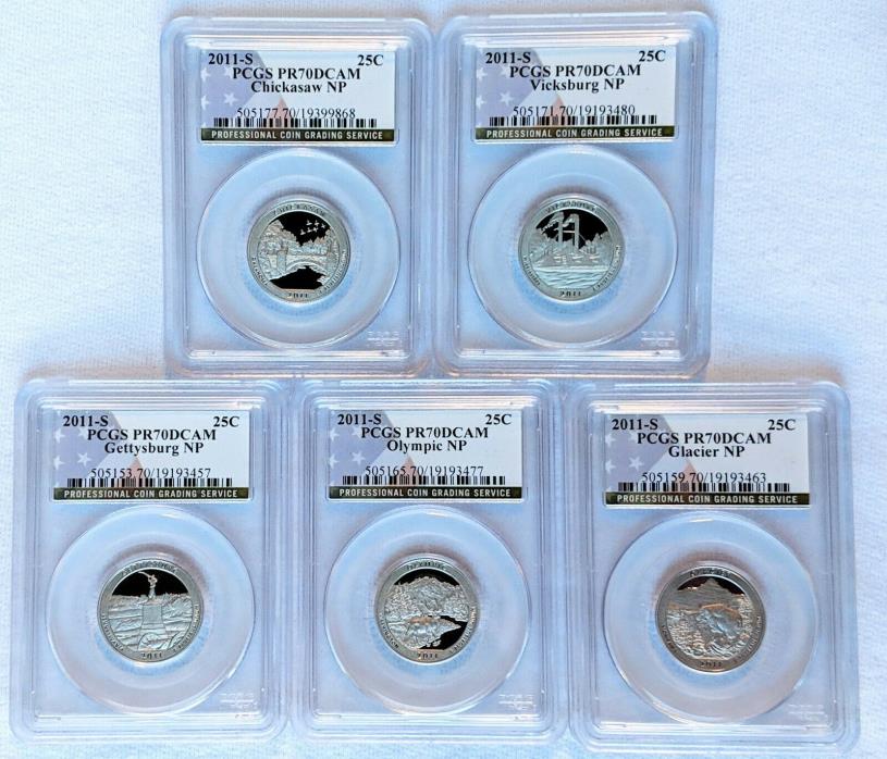 2011 S Clad National Parks Quarter Set PCGS PR70DCAM