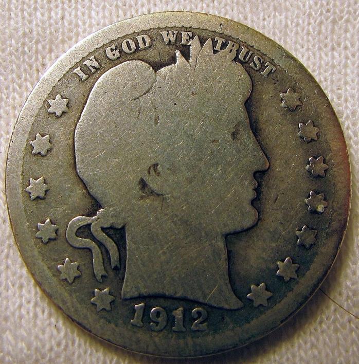 1912 p Barber Quarter 1035