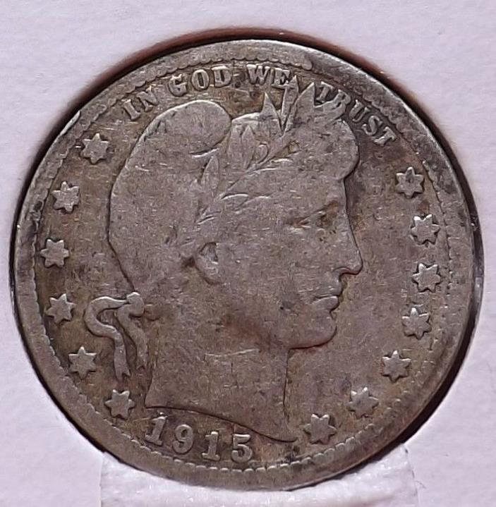 1915-S 25C Barber Quarter Fine++ Better Date Coin Make an Offer and Save! #1