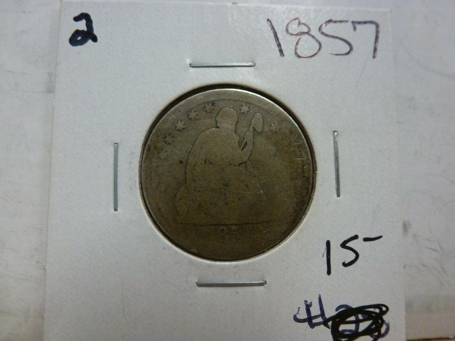 1857 Seated Liberty Silver Quarter Dollar #2