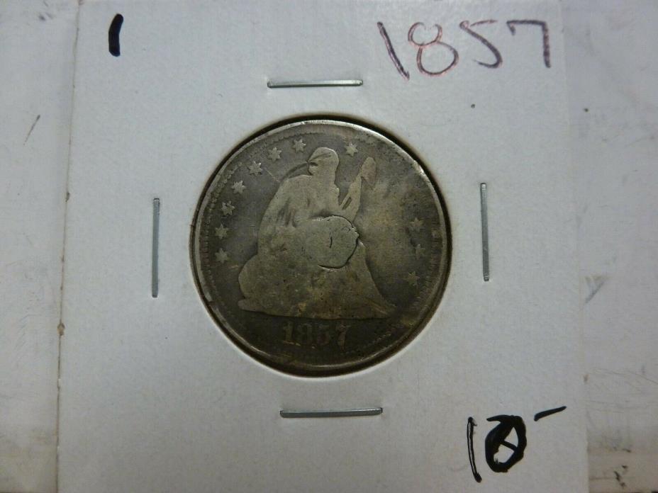 1857 Seated Liberty Silver Quarter Dollar #1