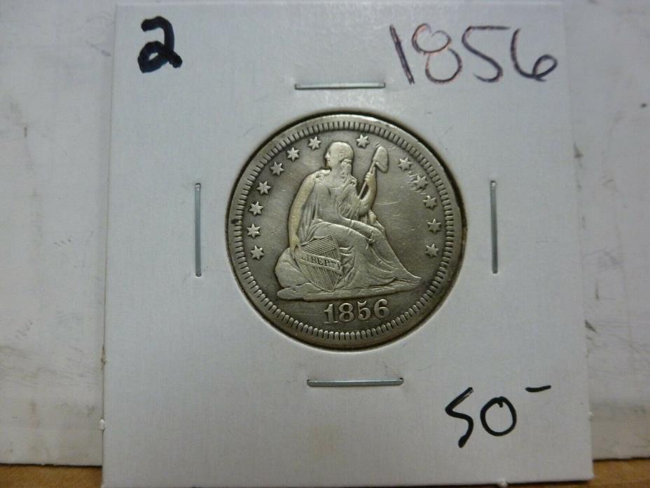 1856 Seated Liberty Silver Quarter Dollar #2