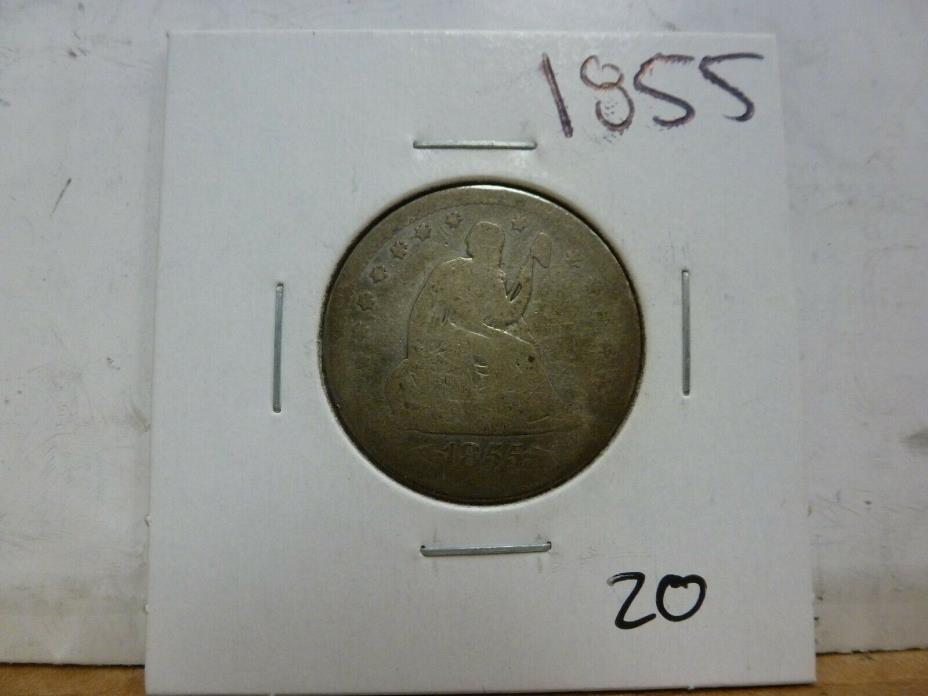 1855 Seated Liberty Silver Quarter Dollar