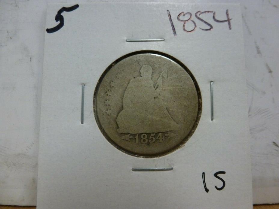 1854 Seated Liberty Silver Quarter Dollar-- #5