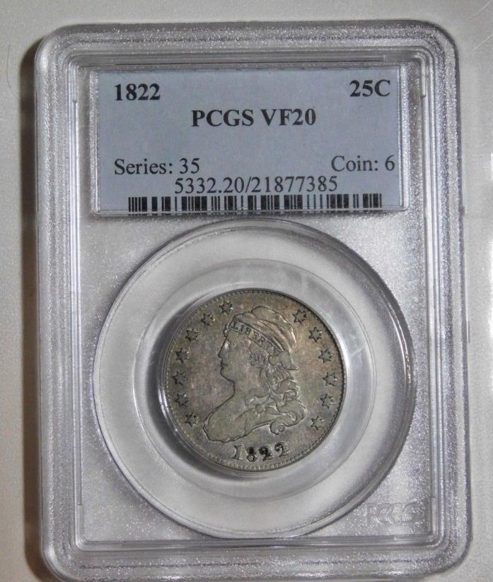 1822 25C Capped Bust Quarter PCGS VF20