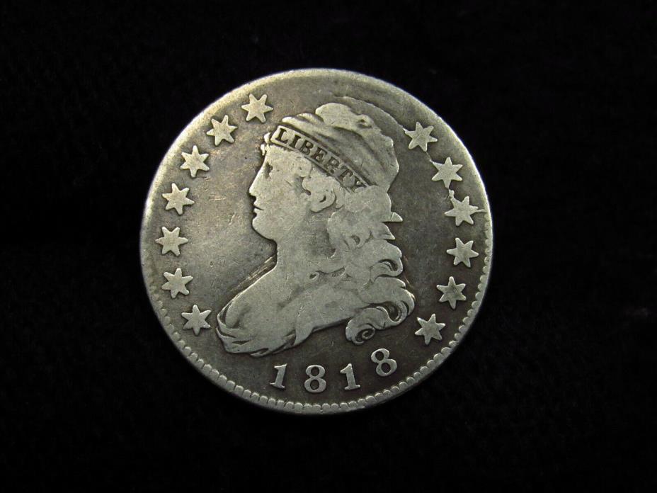 1818 Bust Quarter NICE ORIGINAL VG/VG+