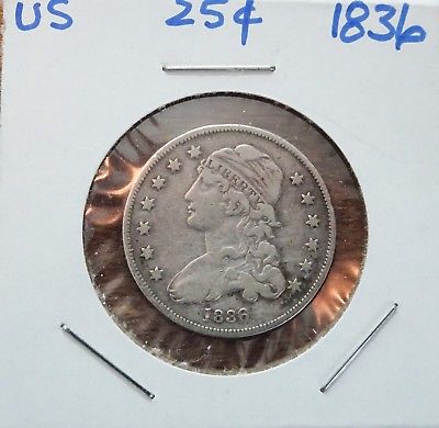 1836 Bust Silver Quarter