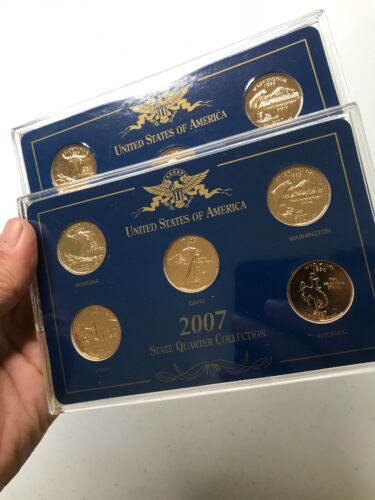 2007 Complete Set Of 24kt. Gold Plated State Quarters (2 Sets)