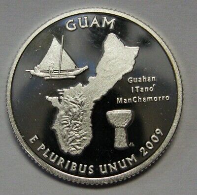 2009-S Guam Gem DCAM Silver Proof Territory Quarter Stunning Coin Bargain Priced