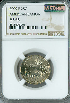 2009-P AMERICAN SAMOA NGC MAC MS68 PQ BUSINESS STRIKE FINEST POP-5 SPOTLESS *