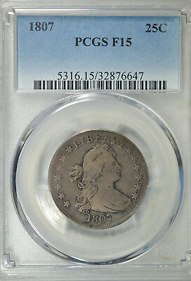 1807 Draped Bust quarter, PCGS F15