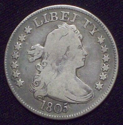 1805 Draped Bust Quarter DOLLAR SILVER Authentic B-2 HIGH GRADE US Coin .25