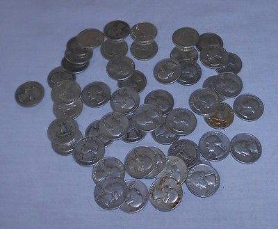 WASHINGTON QUARTERS, CIRCULATED LOOSE LOT OF 40, MIXED DATES 