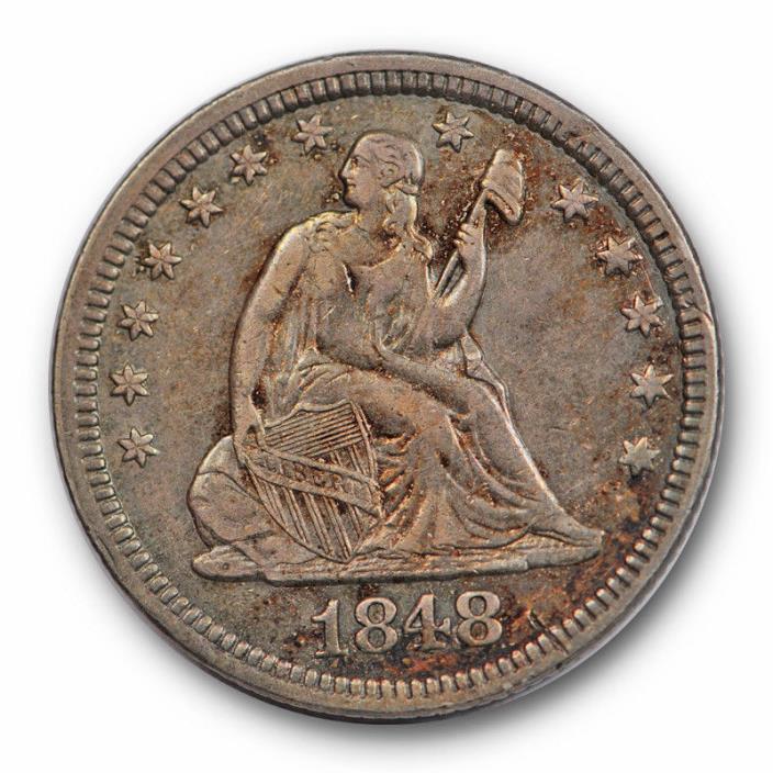 1848 Seated Liberty Quarter Extra Fine to About Uncirculated Better Date #5993