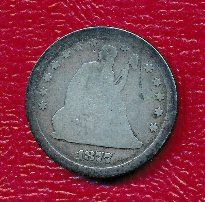 1877-S SEATED LIBERTY SILVER QUARTER **NICELY CIRCULATED** FREE SHIPPING!