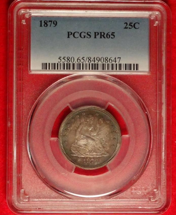 1879 25C PCGS PR65 GEM PROOF KEY DATE SEATED LIBERTY QUARTER DOLLAR TYPE COIN