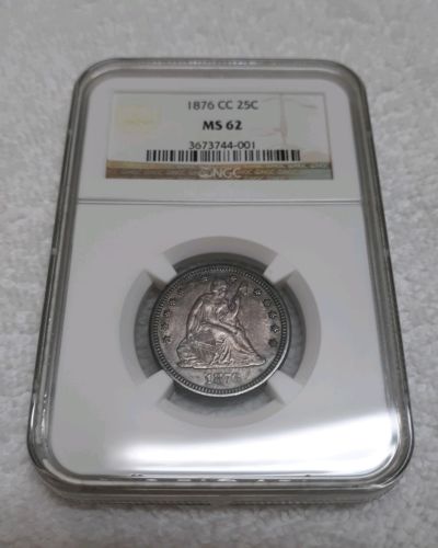 1876-CC 25C Seated Liberty Quarter NGC MS-62 EXTREMELY SHARP & UNDERVALUED!
