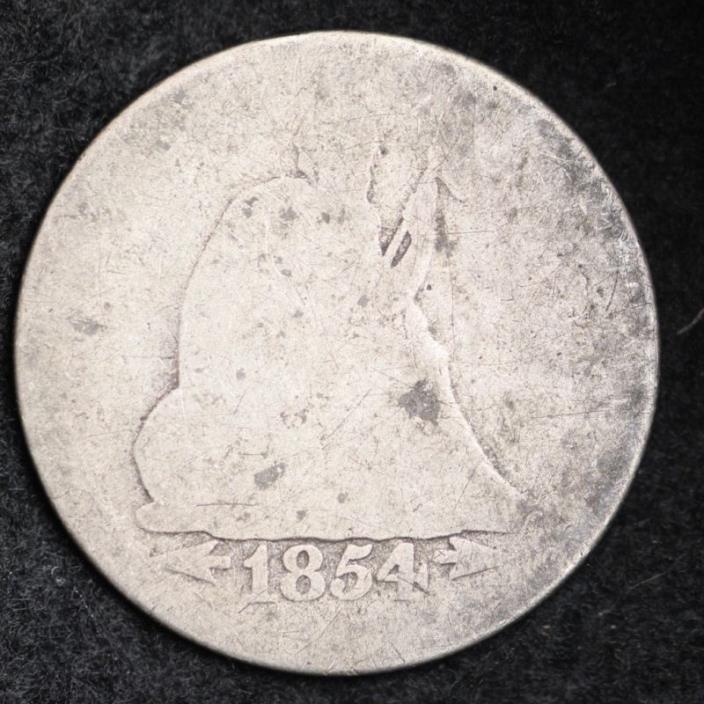 1854 Seated Liberty Quarter CHOICE FREE SHIPPING E303 AB