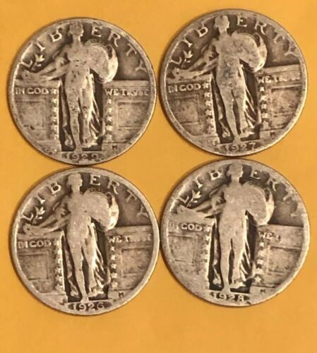 Lot Of 4 Standing Liberty Silver Quarters. Great Coins!