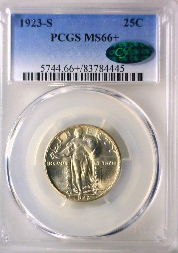1923-S Standing Liberty Quarter ~ KEY DATE ~ PCGS MS-66+ CAC Approved ~ GORGEOUS