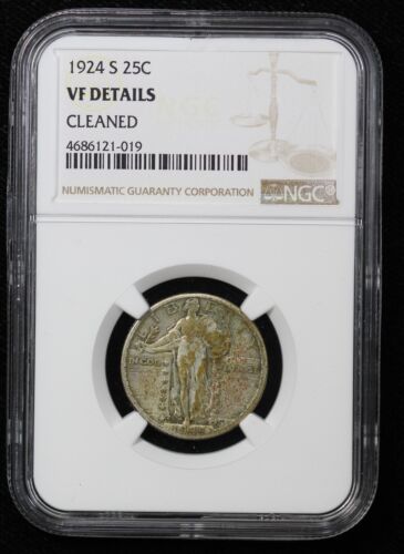 1924-S Standing Liberty Quarter NGC VF Details Cleaned