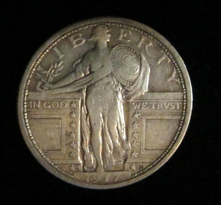 1917-S ~ STANDING LIBERTY SILVER QUARTER 25C ~ TYPE I SAN FRANCISCO MINT COIN!
