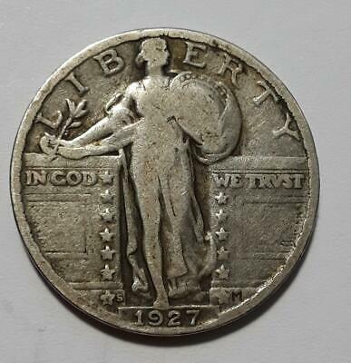 1927-S  U.S. Silver Standing Liberty Quarter VG