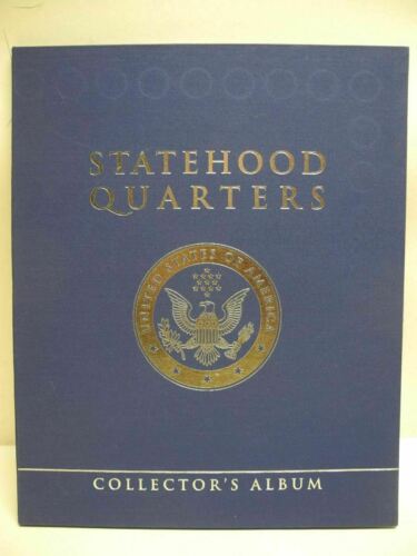 Statehood Quarters Set 50 Uncirculated Coins in Large Metro Books Album with Map