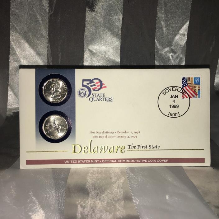US Mint First Day Cover - Delaware P & D 1999 State Quarter Set