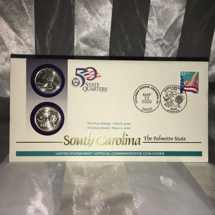 US Mint First Day Cover - South Carolina P & D 2000 State Quarter Set